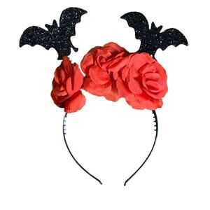 Halloween Black Red Bat Headband
